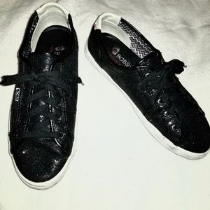 Bob's  Memory Foam Black Glittery Sneakers